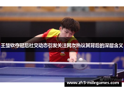 王楚钦夺冠后社交动态引发关注网友热议其背后的深层含义